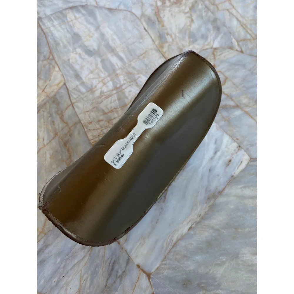 Gucci Hard Shell Sunglasses Case Olive Green Metallic GG Monogram Interior